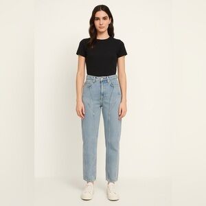 ZARA Women’s High-Rise Panel Detail Straight Jeans Light Wash Size 6